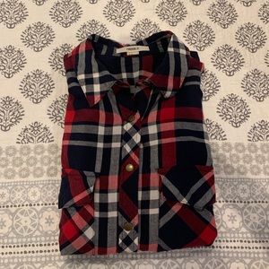 FOREVER 21 RED+NAVY FLANNEL SIZE MEDIUM